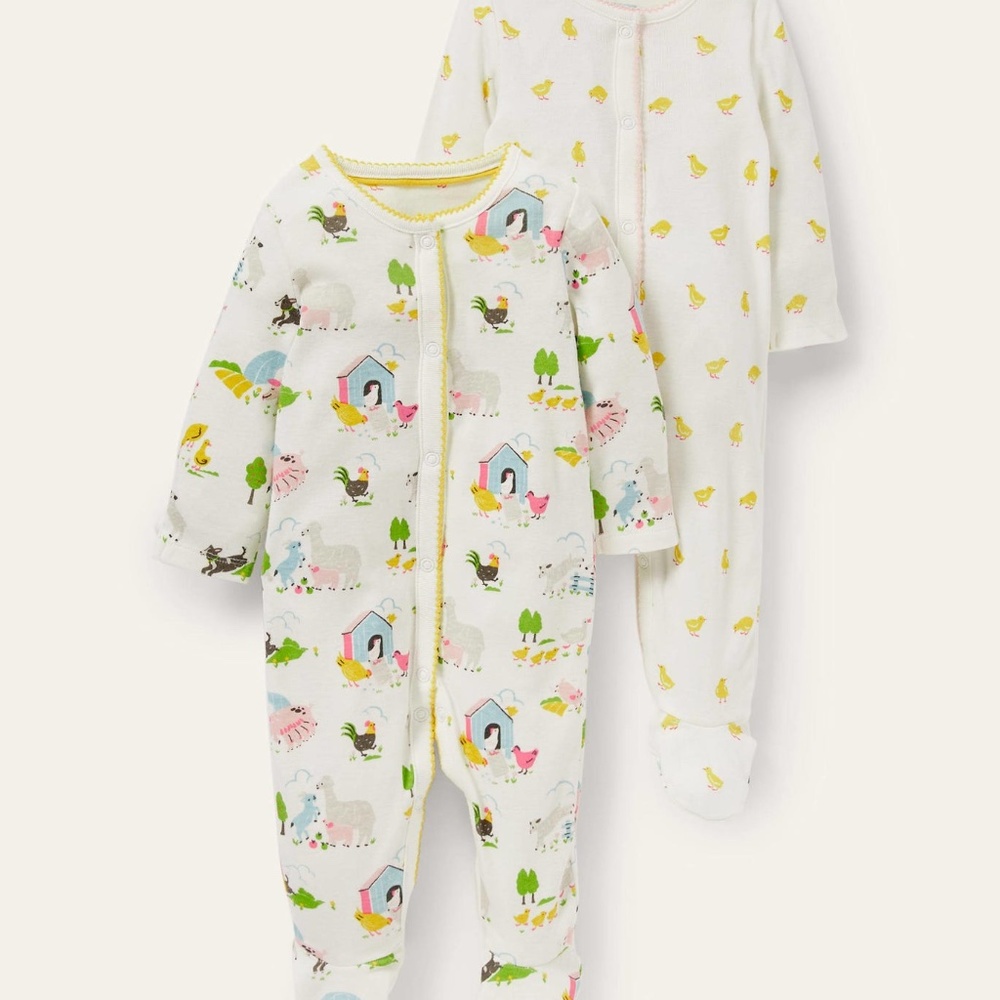 Baby Boden Organic 2-Pack Sleepsuits